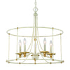 Minka Lavery Westchester County Five Light Chandelier in Farm House White With Gilded Gold Leaf