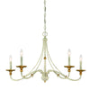 Minka Lavery Westchester County Five Light Chandelier in Farm House White With Gilded Gold Leaf