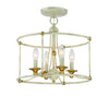 Minka Lavery Westchester County Four Light Semi Flush Mount in Farm House White With Gilded Gold Leaf