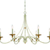 Minka Lavery Westchester County Six Light Chandelier in Farm House White With Gilded Gold Leaf