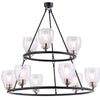 Minka Lavery Winsley Nine Light Chandelier in Coal And Stained Brass