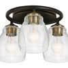 Minka Lavery Winsley Three Light Semi Flush Mount in Coal And Stained Brass