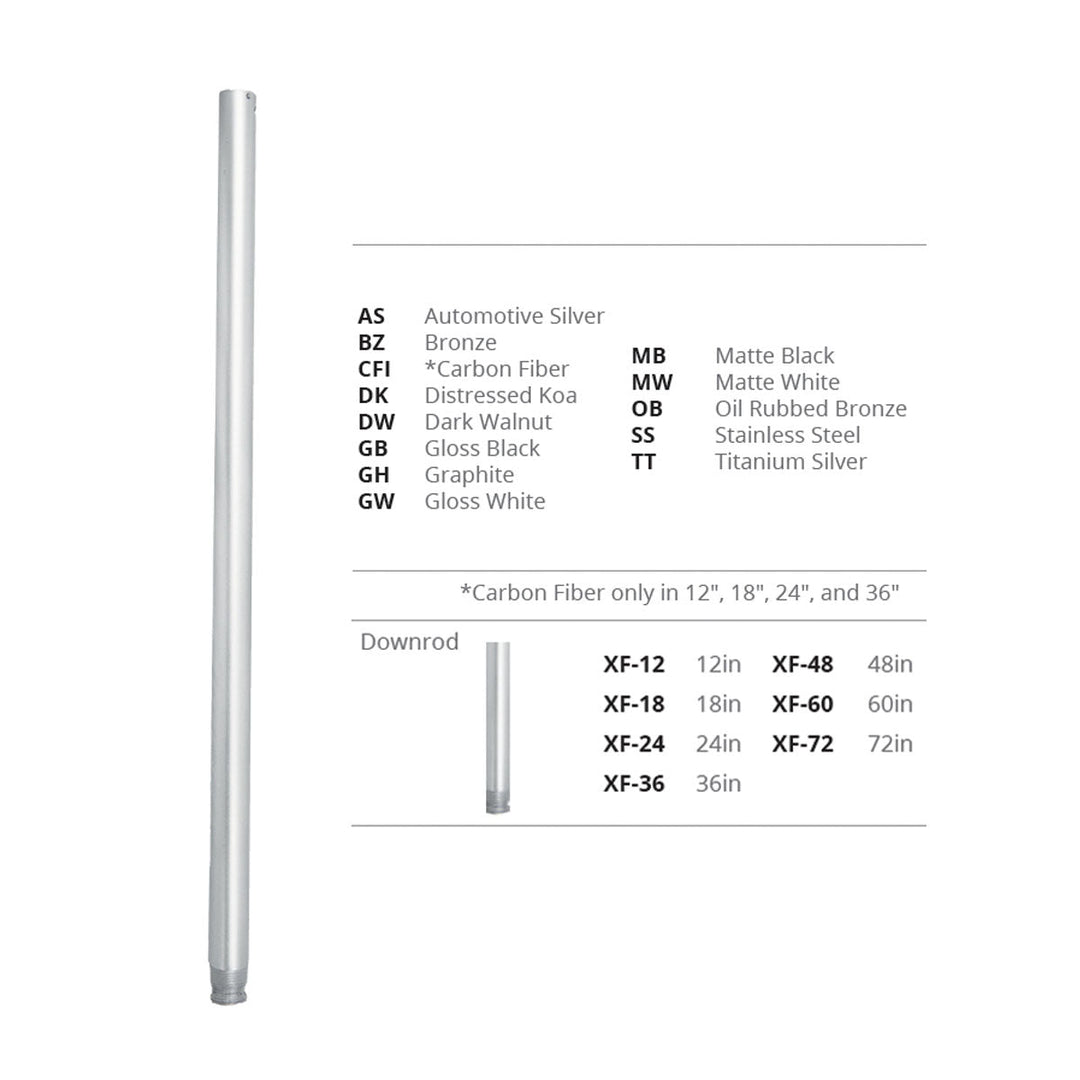 Modern Forms Fans 12" Downrod in Gloss White