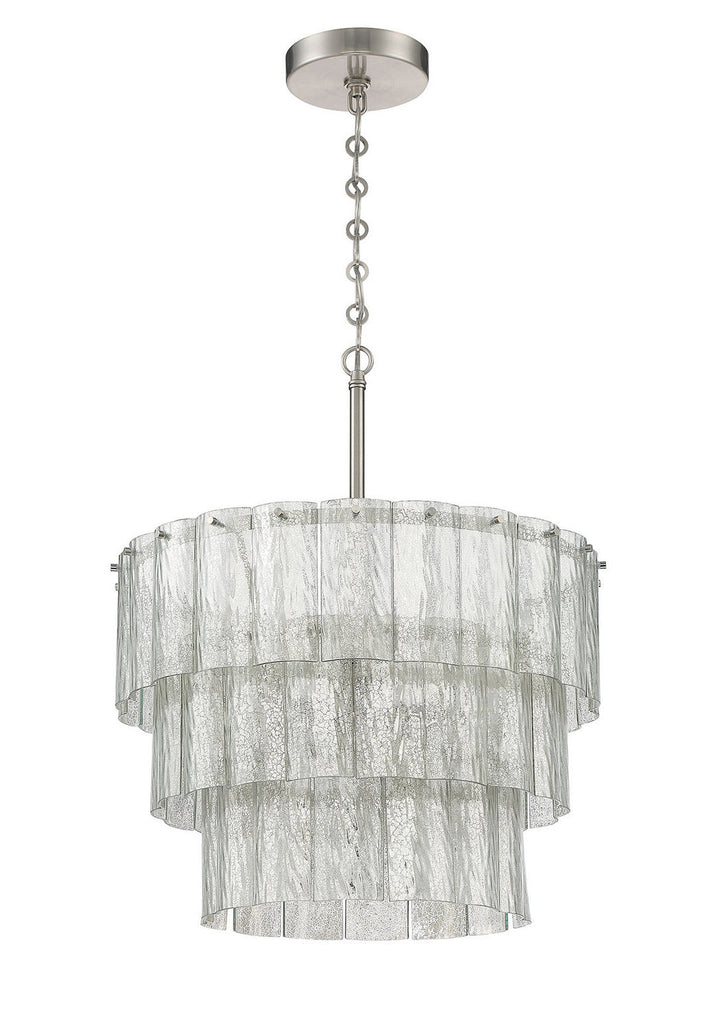 Museo Nine Light Pendant in Brushed Polished Nickel