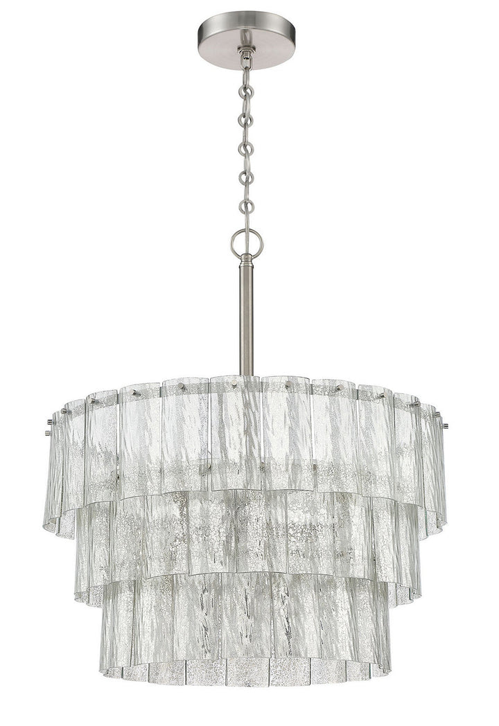 Museo Nine Light Pendant in Brushed Polished Nickel