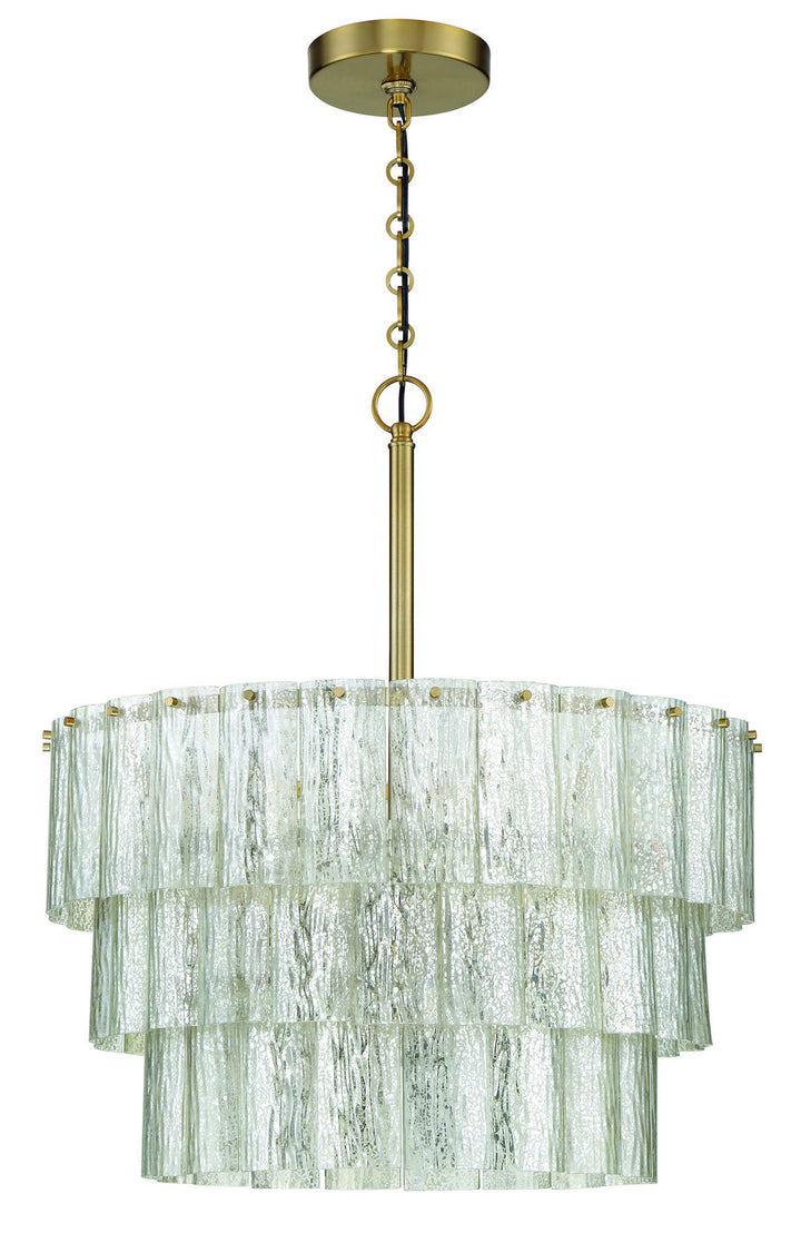 Museo Nine Light Pendant in Satin Brass