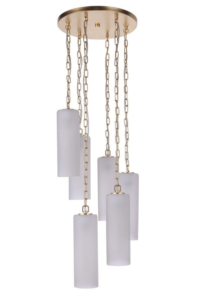 Myos Six Light Pendant in Sunset Gold