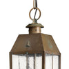 Nantucket LED Hanging Lantern in Aged Brass