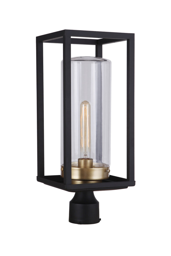 Neo One Light Outdoor Post Mount in Midnight/Satin Brass