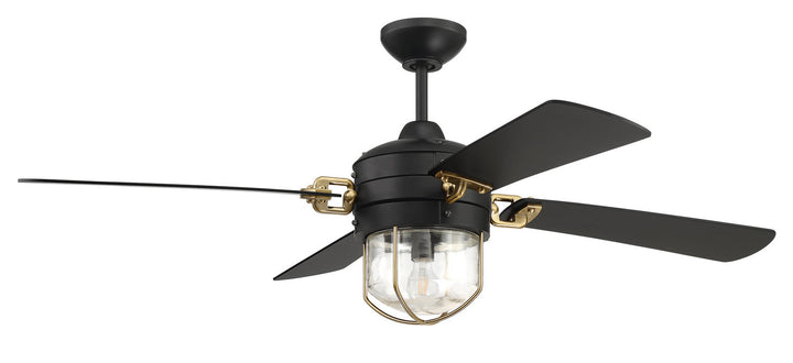 Nola 52" Ceiling Fan in Flat Black/Satin Brass