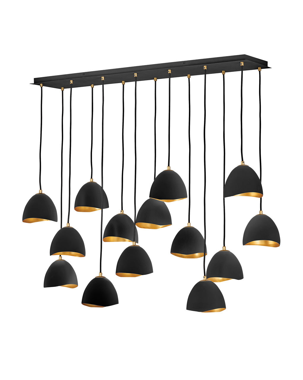 Nula LED Chandelier in Shell Black