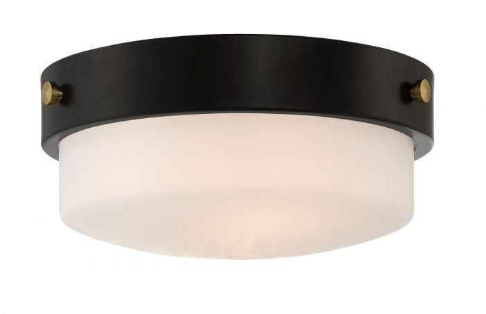 Oak Street Two Light Flushmount in Flat Black