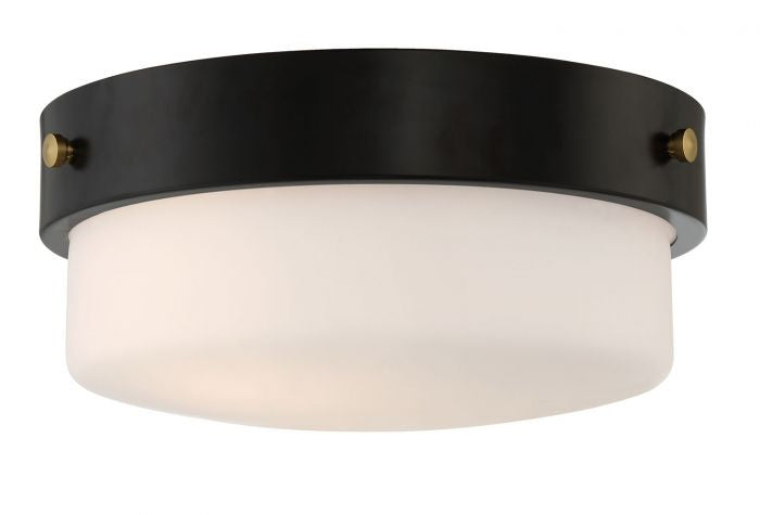 Oak Street Two Light Flushmount in Flat Black