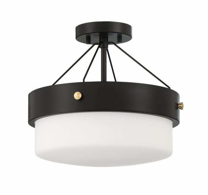 Oak Street Two Light Flushmount in Flat Black