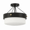 Oak Street Two Light Flushmount in Flat Black