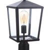Olsen One Light Outdoor Post Mount in Midnight