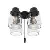 Original Four Light Fitter in Matte Black