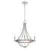 Perch Point Five Light Chandelier in Brushed Nickel