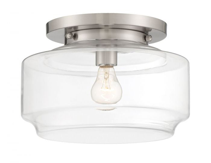 Peri One Light Flushmount in Brushed Polished Nickel