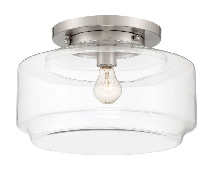 Peri One Light Flushmount in Brushed Polished Nickel