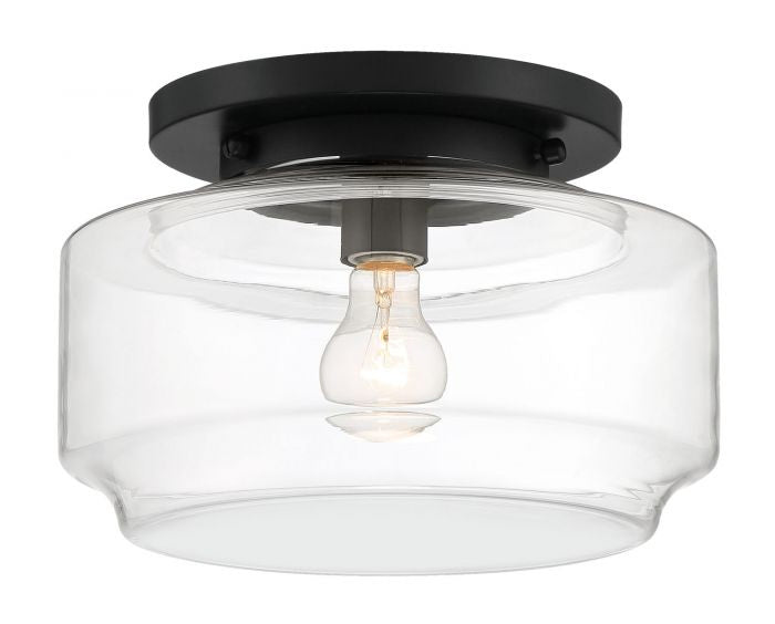 Peri One Light Flushmount in Flat Black