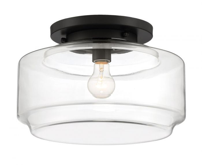 Peri One Light Flushmount in Flat Black