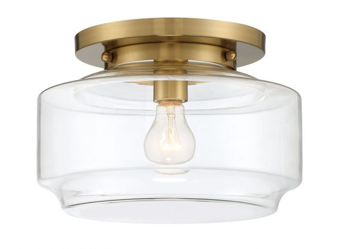 Peri One Light Flushmount in Satin Brass