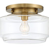 Peri One Light Flushmount in Satin Brass
