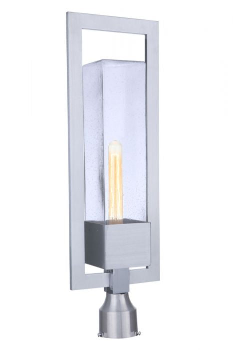 Perimeter One Light Outdoor Post Mount in Satin Aluminum