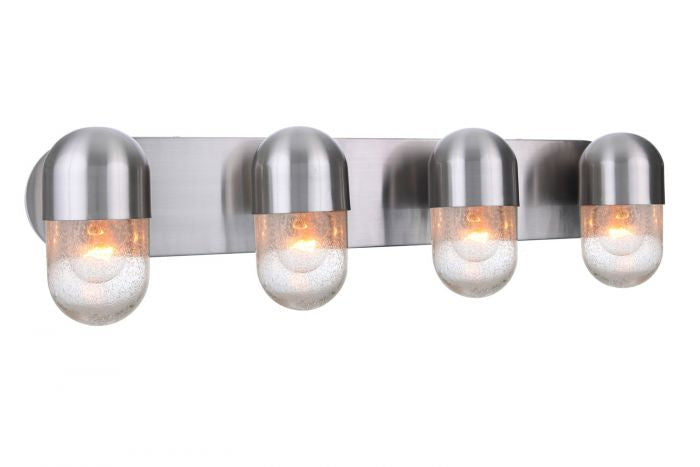 Pill Four Light Vanity in Brushed Polished Nickel