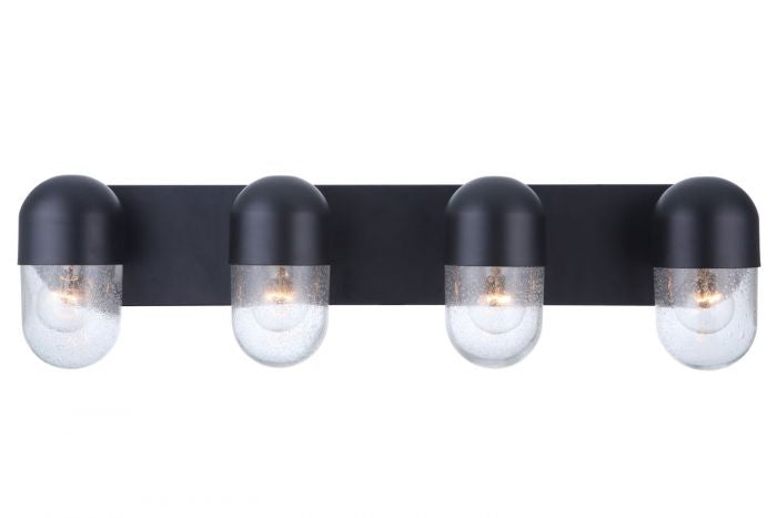 Pill Four Light Vanity in Flat Black