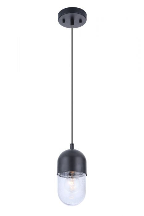 Pill One Light Mini Pendant in Flat Black