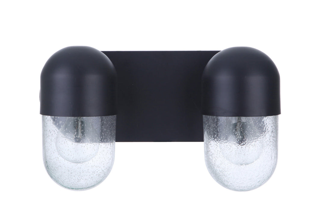 Pill Two Light Vanity in Flat Black