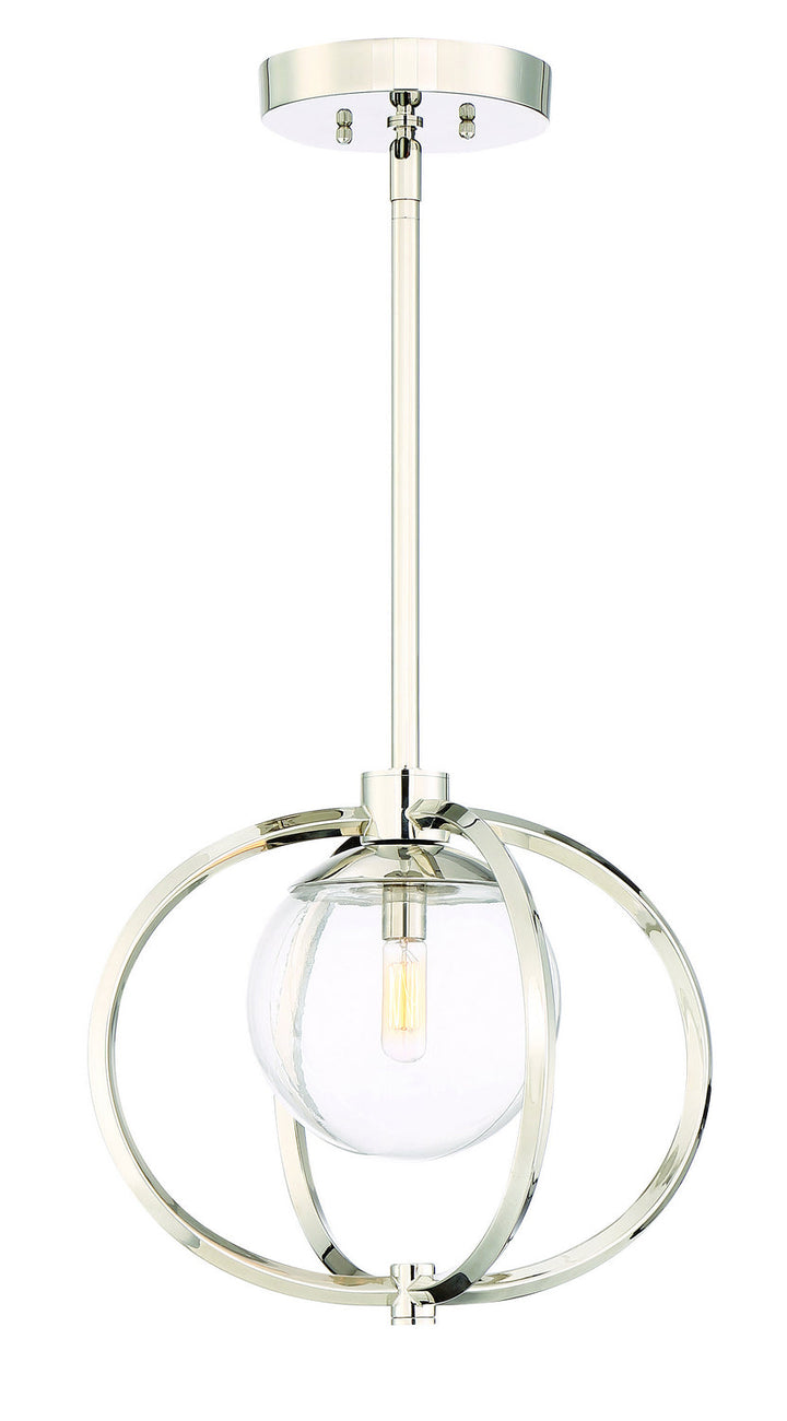 Piltz One Light Mini Pendant in Polished Nickel