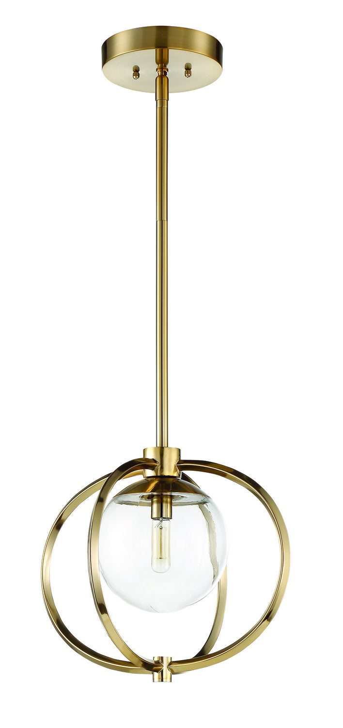 Piltz One Light Mini Pendant in Satin Brass