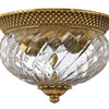 Plantation LED Flush Mount in Burnished Brass