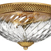 Plantation LED Flush Mount in Burnished Brass