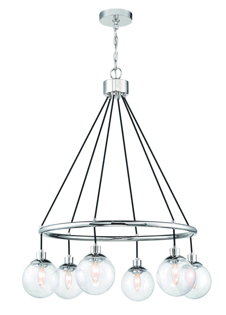 Que Six Light Chandelier in Chrome