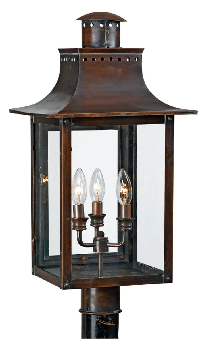 Quoizel Three Light Outdoor Post Lantern