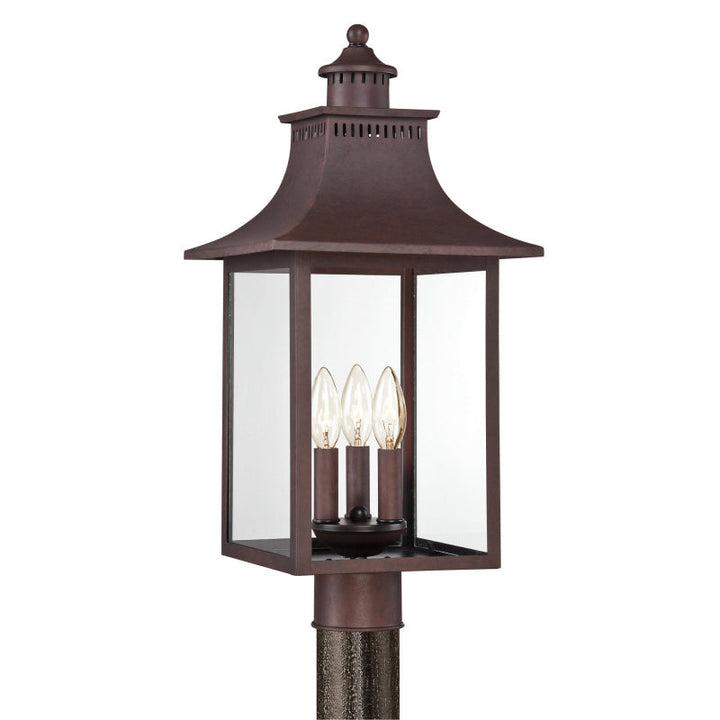 Quoizel Three Light Outdoor Post Lantern