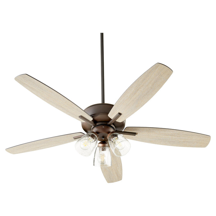 Quorum Breeze 52" Indoor 3 Light 21W Non Dimming LED Pull Chain Ceiling Fan