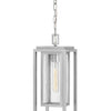 Republic LED Hanging Lantern in Satin Nickel