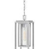 Republic LED Hanging Lantern in Satin Nickel