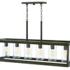 Rhodes LED Outdoor Linear Chandelier in Warm Bronze