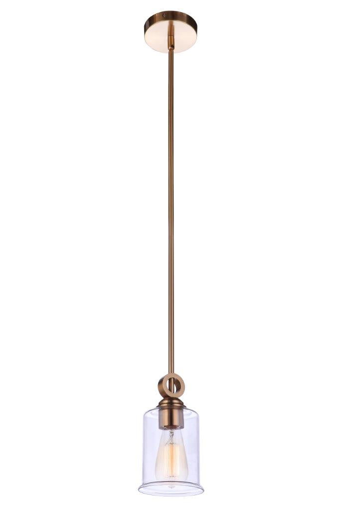 Romero One Light Mini Pendant in Satin Brass