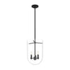 Sacha Three Light Pendant in Natural Black Iron