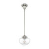 Saddle Creek One Light Mini Pendant in Brushed Nickel