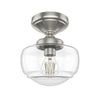 Saddle Creek One Light Semi Flush Mount in Brushed Nickel