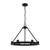Saddlewood Six Light Chandelier in Natural Black Iron