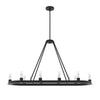 Saddlewood Ten Light Chandelier in Natural Black Iron